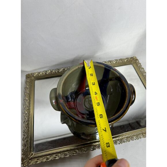 VintageHandmade Studio Pottery Bowl Double Handle Artist Signed - Picture 6 of 10